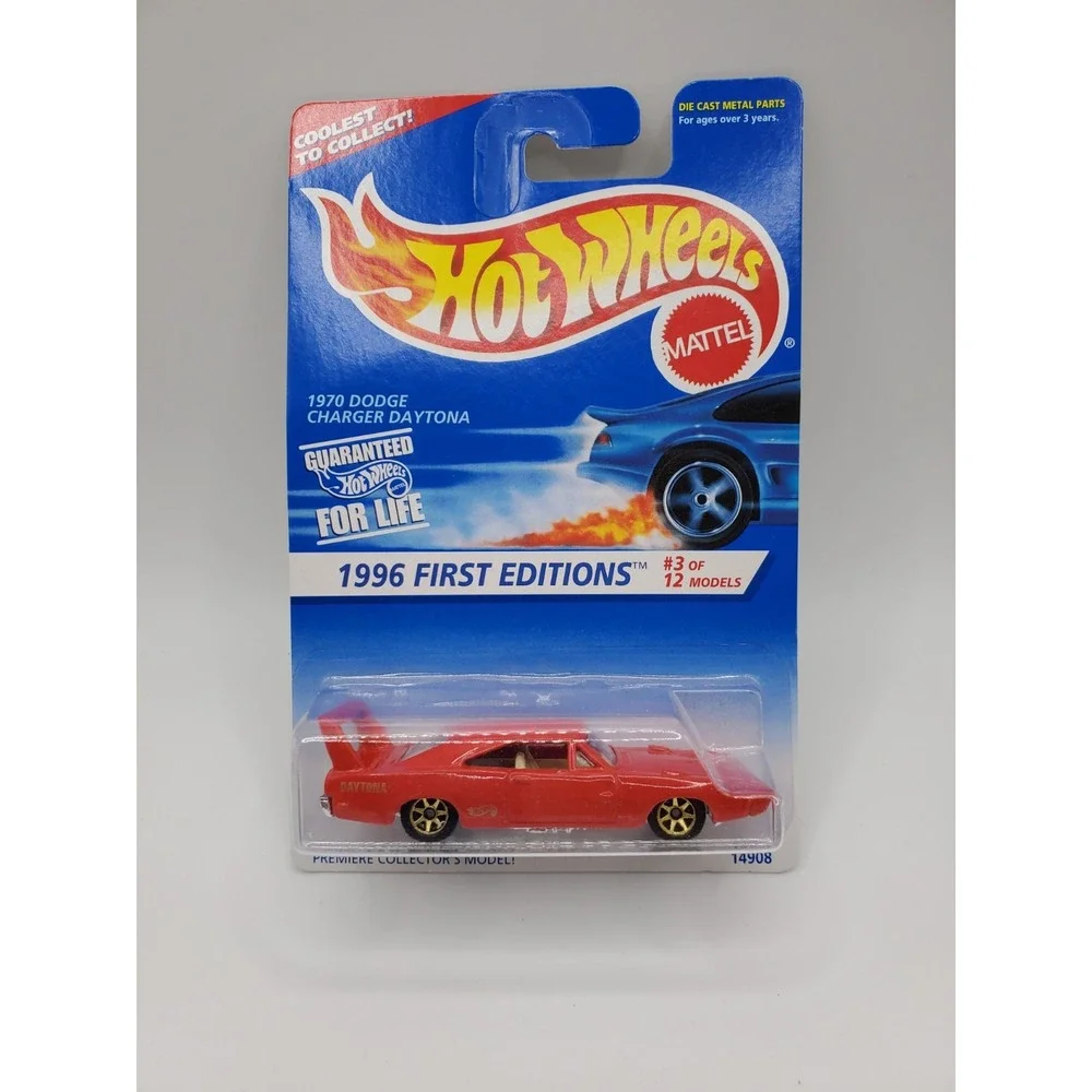 1996 Hot Wheels #382 First Editions 3/12 1970 DODGE CHARGER DAYTONA Red w/7 Sp